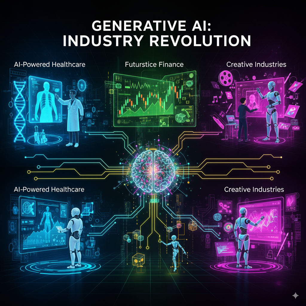 Generative AI Applications: Transforming Healthcare, Finance, and Creative Industries