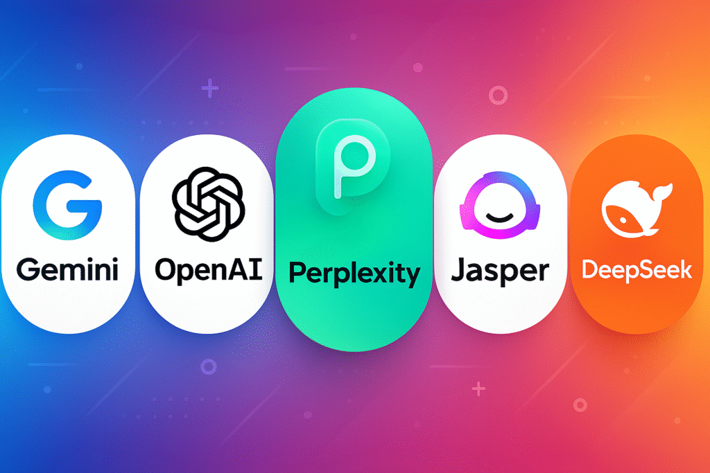 AI Tools Comparison: Gemini, OpenAI, Perplexity, Jasper, DeepSeek
