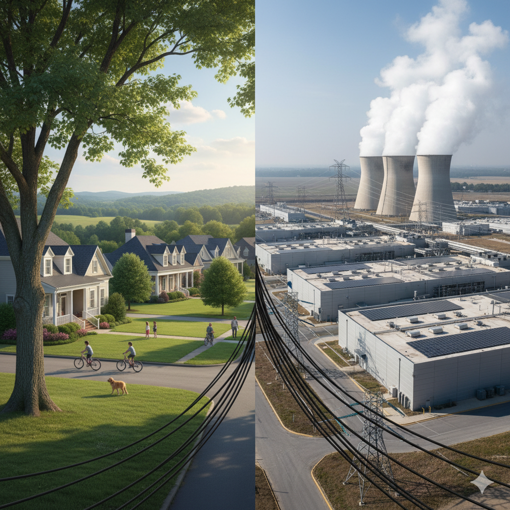 Georgia data center water consumption impact on rural communities showing before and after